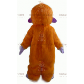 Fantasia de mascote BIGGYMONKEY™ de macaco todo peludo laranja