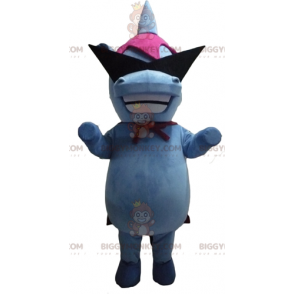 Blue and Pink Hippo BIGGYMONKEY™ Mascot Costume with Designer