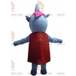 Blaues und rosa Hippo BIGGYMONKEY™ Maskottchen-Kostüm mit