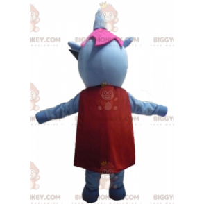 Blå och rosa flodhäst BIGGYMONKEY™ maskotdräkt med