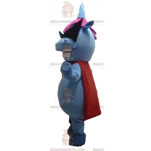 Costume da mascotte Ippopotamo BIGGYMONKEY™ blu e rosa con