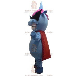 Niebiesko-różowy kostium maskotki hipopotama BIGGYMONKEY™ z