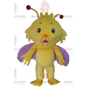 Costume de mascotte BIGGYMONKEY™ de papillon d'insecte jaune et