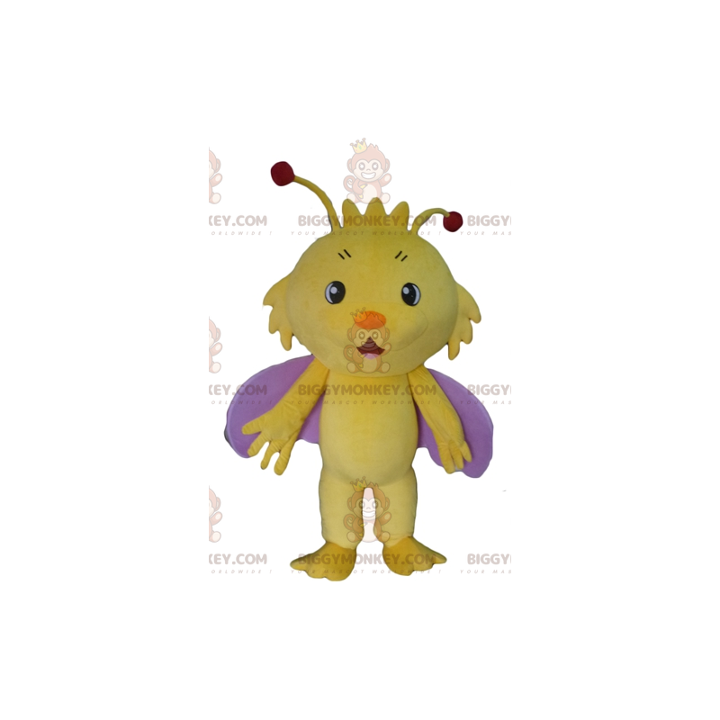 Yellow and Purple Insect Butterfly BIGGYMONKEY™ Mascot Costume