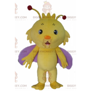Costume mascotte BIGGYMONKEY™ farfalla insetto giallo e viola -