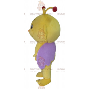 Fantasia de mascote de borboleta amarela e roxa BIGGYMONKEY™ –