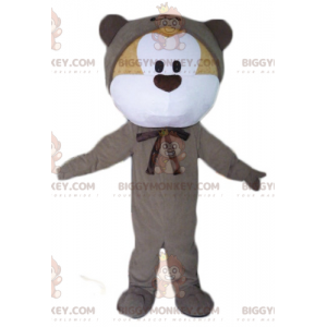 BIGGYMONKEY™ Costume da mascotte di Teddy beige e bianco in