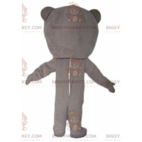 BIGGYMONKEY™ Maskottchen-Kostüm aus beigem und weißem Teddy im