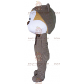 BIGGYMONKEY™ Costume da mascotte di Teddy beige e bianco in