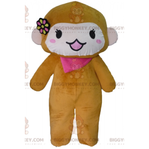 Costume de mascotte BIGGYMONKEY™ de singe marron et rose avec