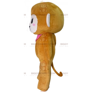 Costume de mascotte BIGGYMONKEY™ de singe marron et rose avec