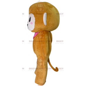 Costume mascotte BIGGYMONKEY™ scimmia marrone e rosa con