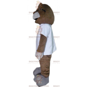 Costume de mascotte BIGGYMONKEY™ de phoque d'otarie marron et