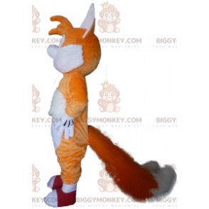 BIGGYMONKEY™ Costume mascotte occhi azzurri volpe arancione e