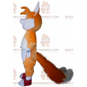 Στολή μασκότ BIGGYMONKEY™ Orange and White Fox Blue Eyes -