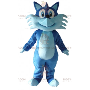 Fantasia de mascote BIGGYMONKEY™ de dois tons de raposa azul