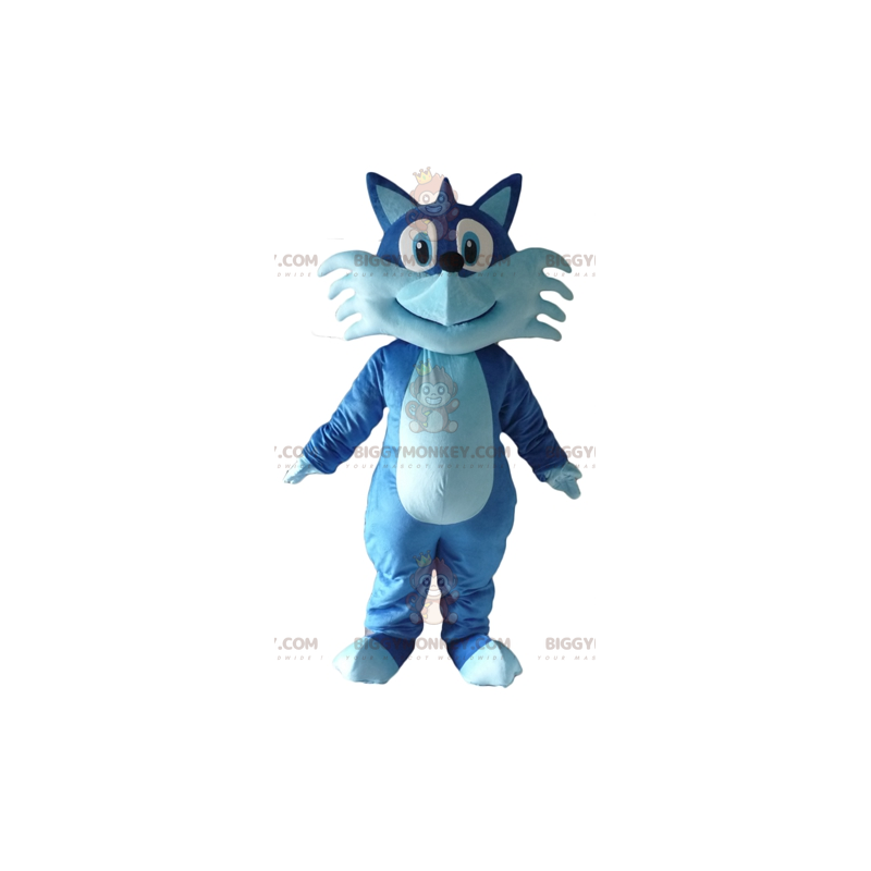 Fantasia de mascote BIGGYMONKEY™ de dois tons de raposa azul