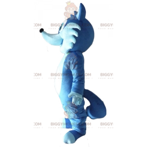 Fantasia de mascote BIGGYMONKEY™ de dois tons de raposa azul