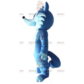 Simpatico costume da mascotte BIGGYMONKEY™ bicolore volpe blu