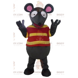 Costume de mascotte BIGGYMONKEY™ fun de souris grise et rose