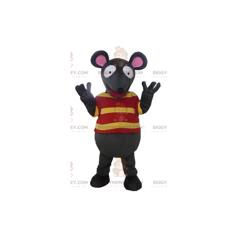 Costume de mascotte BIGGYMONKEY™ fun de souris grise et rose