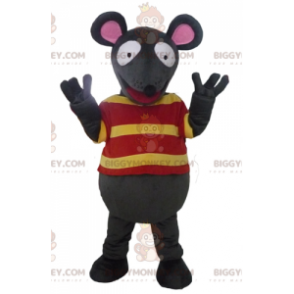 BIGGYMONKEY™ Lustiges Maus-Maskottchen-Kostüm in Grau und Pink