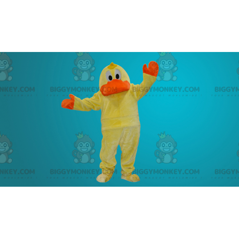 Costume de mascotte BIGGYMONKEY™ de canard jaune et orange -