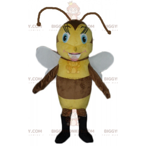 Flirtende og feminin brun og gul bi BIGGYMONKEY™ maskotkostume