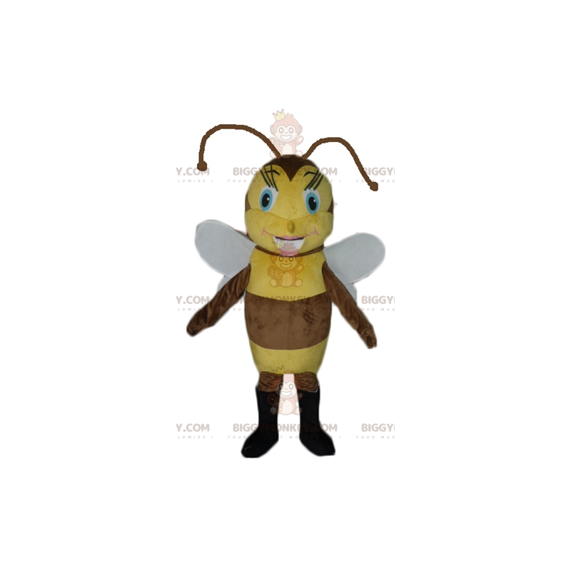 Costume de mascotte BIGGYMONKEY™ d'abeille marron et jaune