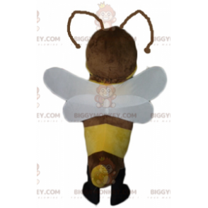 Costume de mascotte BIGGYMONKEY™ d'abeille marron et jaune