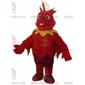 Roter und gelber Vogel-Drache BIGGYMONKEY™ Maskottchen-Kostüm -