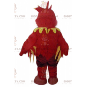 Disfraz de mascota dragón pájaro rojo y amarillo BIGGYMONKEY™ -