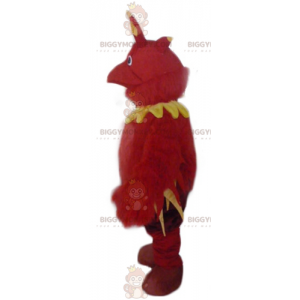 Costume da mascotte drago uccello rosso e giallo BIGGYMONKEY™ -