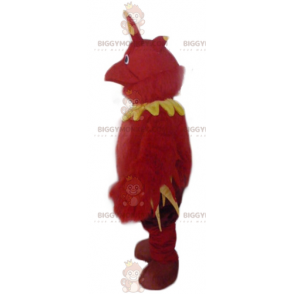 Costume da mascotte drago uccello rosso e giallo BIGGYMONKEY™ -