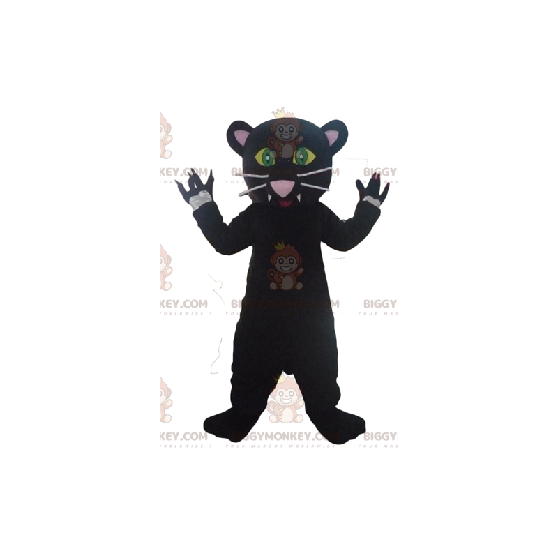 Costume da mascotte BIGGYMONKEY™ pantera nera molto carino e