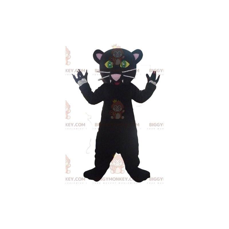 Fato de mascote BIGGYMONKEY™ de pantera negra muito bonito e