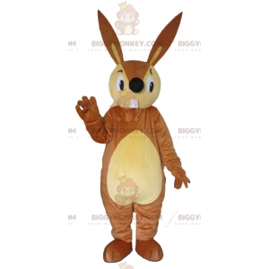 BIGGYMONKEY™ groot bruin en beige konijn mascottekostuum -