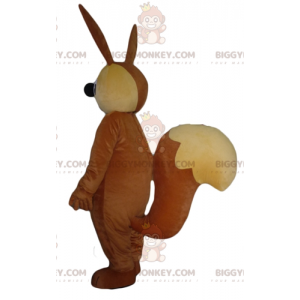 Costume de mascotte BIGGYMONKEY™ de grand lapin marron et beige