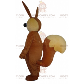 BIGGYMONKEY™ groot bruin en beige konijn mascottekostuum -