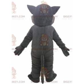 Disfraz de mascota BIGGYMONKEY™ Gran gato gris y rosa con ojos
