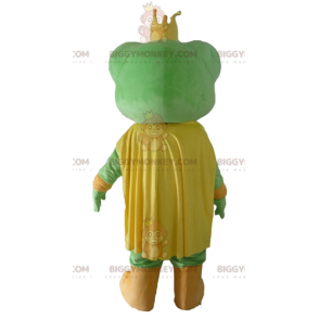 Costume de mascotte BIGGYMONKEY™ de grenouille verte jaune et