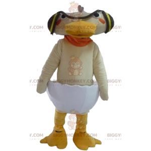 Costume da mascotte BIGGYMONKEY™ da anatra beige con guscio