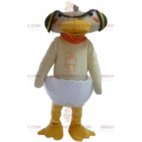 Beżowy kostium maskotka kaczka w skorupce BIGGYMONKEY™ -
