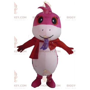 Costume de mascotte BIGGYMONKEY™ de joli serpent rose et blanc