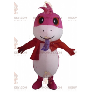 Costume de mascotte BIGGYMONKEY™ de joli serpent rose et blanc