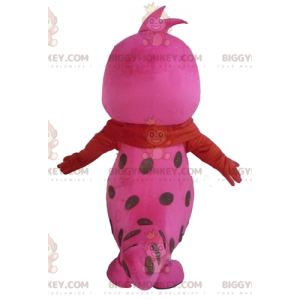 Costume de mascotte BIGGYMONKEY™ de joli serpent rose et blanc