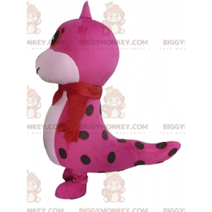 Costume de mascotte BIGGYMONKEY™ de joli serpent rose et blanc