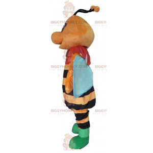 Costume de mascotte BIGGYMONKEY™ d'abeille orange noir et bleue