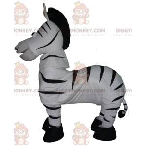 Mycket realistisk svart och vit zebra BIGGYMONKEY™ maskotdräkt