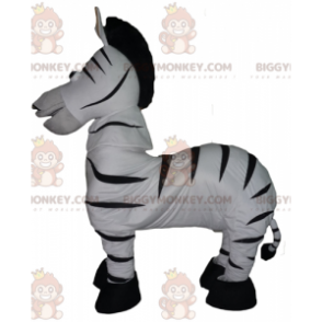 Mycket realistisk svart och vit zebra BIGGYMONKEY™ maskotdräkt